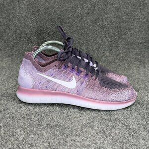Nike Free RN Flyknit‎ 2017 Running Shoes Women's Size 8 Purple Athletic Training